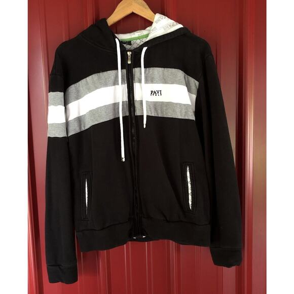 Pavi‎ Italy Jacket Hooded Zip Up Colorblock Stripe Mens Large - Picture 1 of 7